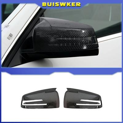 Nakładki na lusterka wsteczne dla Mercedes-Benz W204 E W212 W176 W246 CLS C218 GLA X156 ABS Włókno węglowe Błyszcząca czerń
