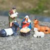 10cm Nativity Scene Holy Family Figurines Statue Set for Christmas Indoor Tabletop Decoration and Religious Gift Giving