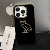 Custodia per Telefono D-Drake O-OvO OWL Per iPhone 16,15,14,13,12,11,Pro,XS,Max,Plus,Mini,SE Nera Caramellata Opaca Cover Antiurto