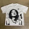 T-shirt Vintage Casual Anni 2000 Stampa Ragazza Y2k da Donna Manica Corta Girocollo Streetwear Harajuku Gothic Tee Crop Top Uomo Bambino Abbigliamento