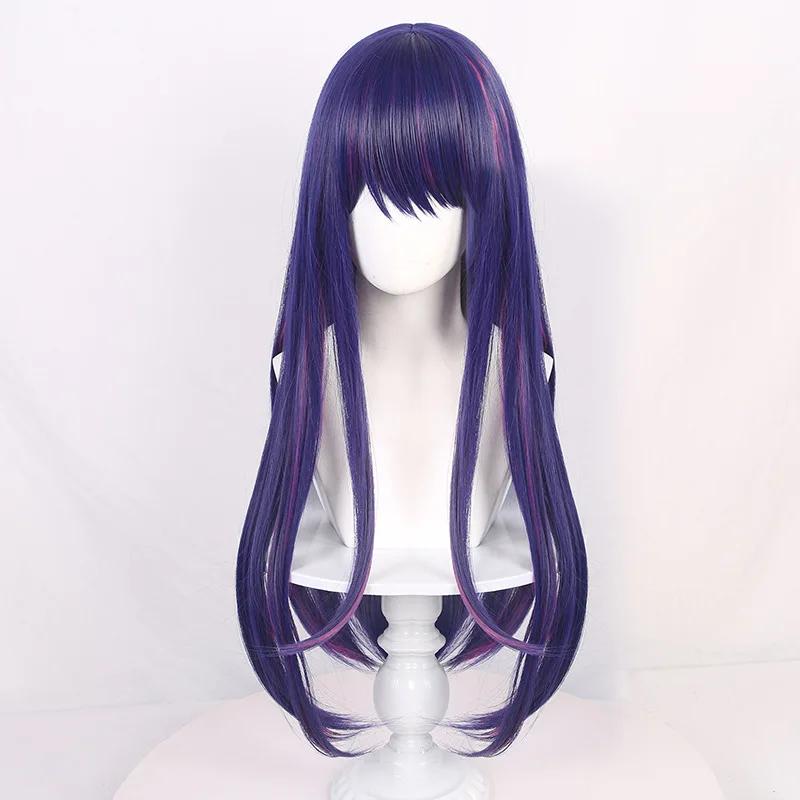 Anime Oshi No Ko Hoshino Ai Purple Wig Cosplay Headwear Girl Lolita Ponytail Heat Resistant Synthetic Wigs Accessories Hair
