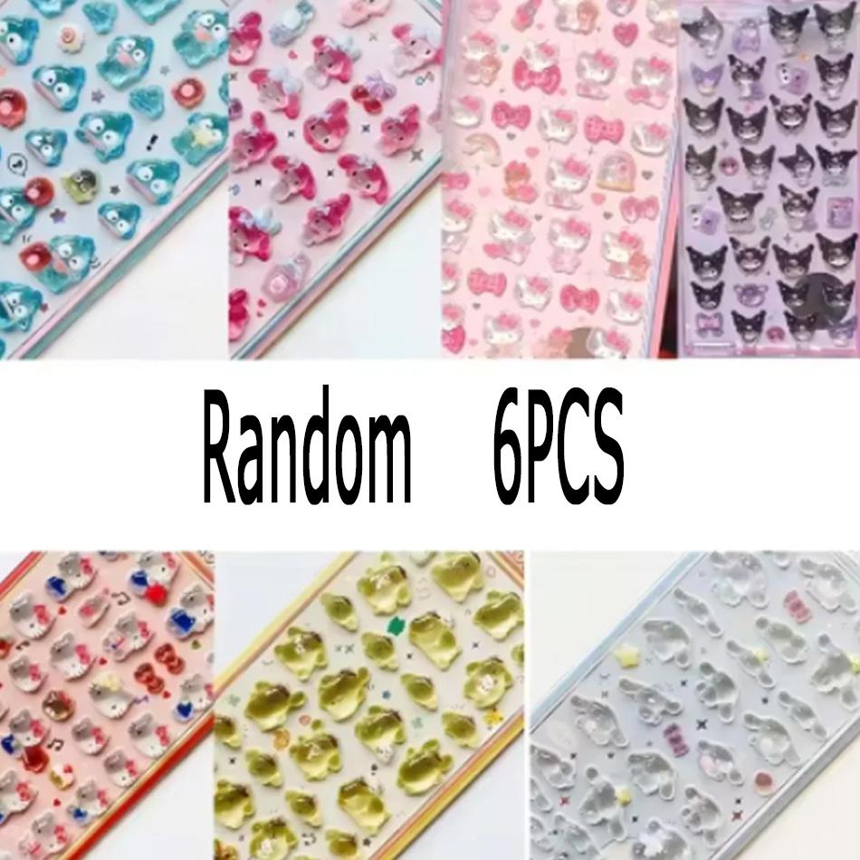 2026 Anime Hellokitty Hangyodon Cinnamoroll 3Dtransparent Jelly Sticker Crystal Decorative Stickers Children's Phone Casesdiy
