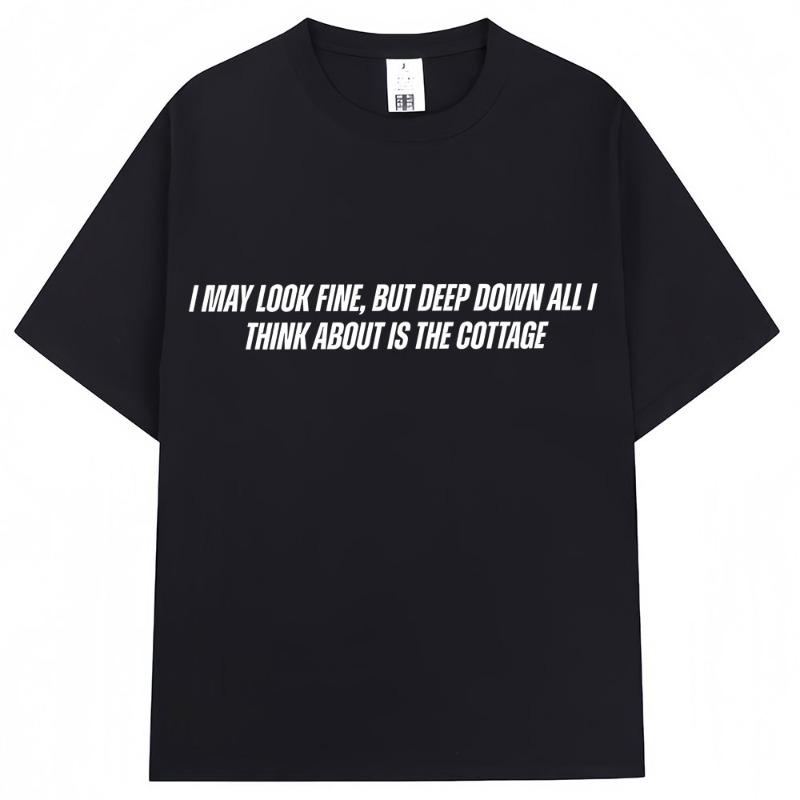 

Heated Rivalry T Shirt I May Look Fine But Deep Down All I Thank about Is The Cottage Tshirt Unisex Women Graphic T Shirts S