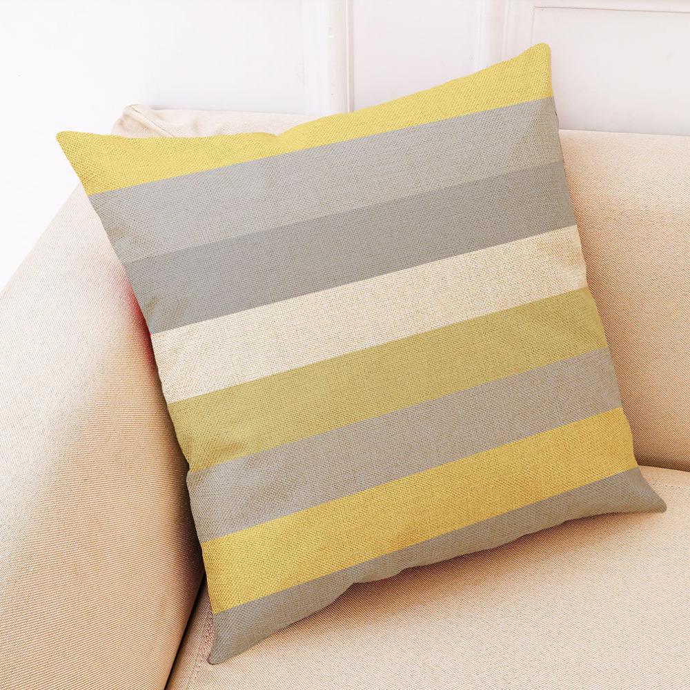 Geometric Gray Cushion Pillowcase Geometry Decorative Yellow Pillow Creative Home Decoration for Sofa Cushions Customized