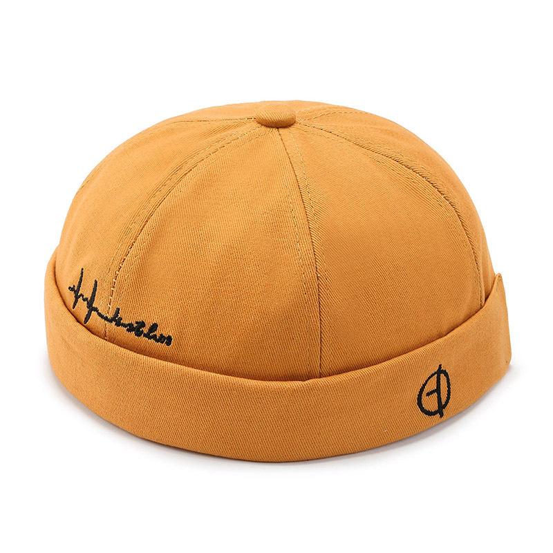 Men Women Brimless Docker Cap Cotton Fabric Casual Beanie Skull Cap Adjustable Fit Urban Style One Size