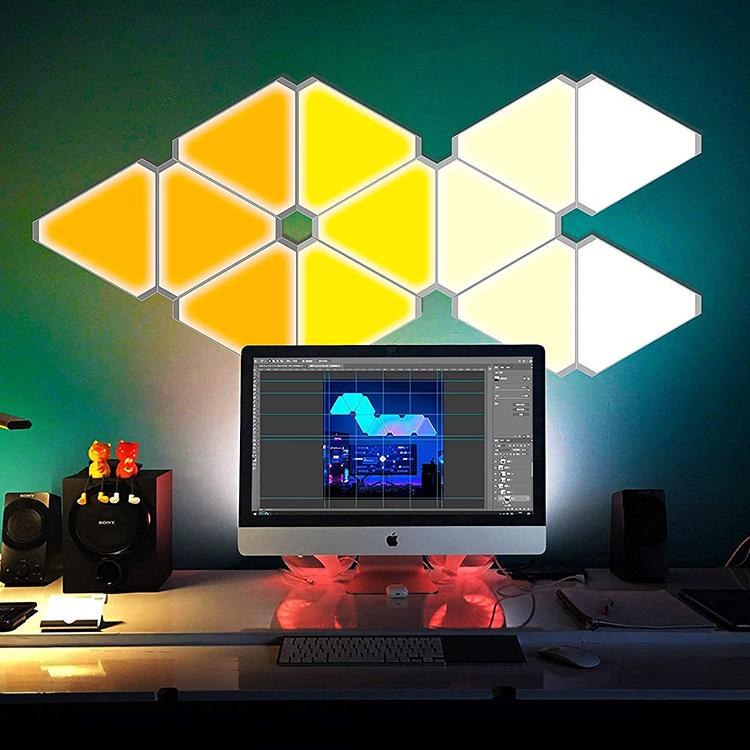 

LED E-sports Voice-Controlled Triangle Quantum Light for Home TV Ambiance 3 pieces (1 set)