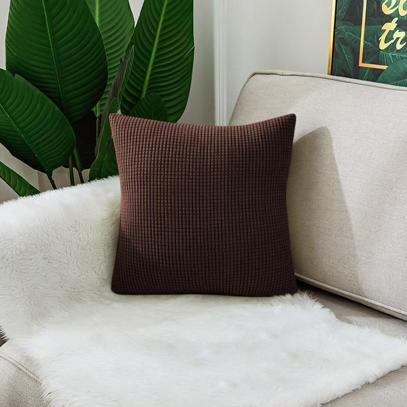 Waterproof Solid Color Jacquard Pillow Cover for Sofa Office Waist Cushion Cover Home Decorative Pillowcase Decoration 45x45