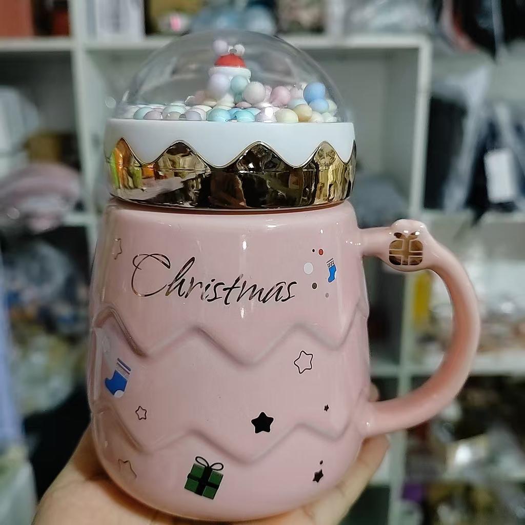 Creative Cartoon Cute Gingerbread Man Coffee Cup Christmas Mug Ceramic Water Cup Christmas Gift Holiday Gift Drinkware