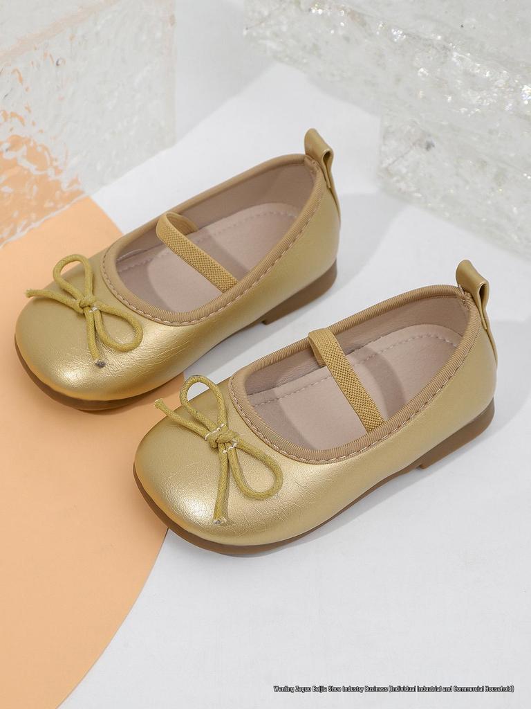 2025 Girls' Silver Leather Princess Shoes: Soft Sole, Spring/Autumn Style for Little Girls