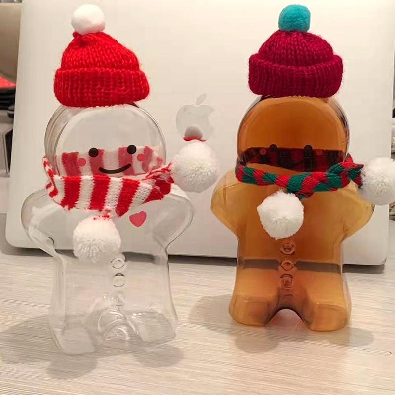 Vánoční perníkový muž hrnek Vánoční dárek Hrnek na pití Průhledný Nápoj Džus Mléko Káva Hrnček Hrnček Vánoční dekorace