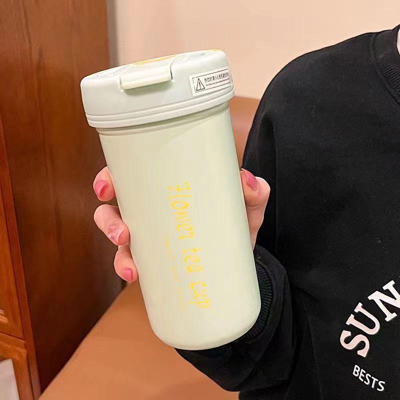 2026 Lily of the Valley 316 Stainless Steel Thermos & Coffee Travel Mug for Women - Elegant Double-Drink Light Luxury Cup