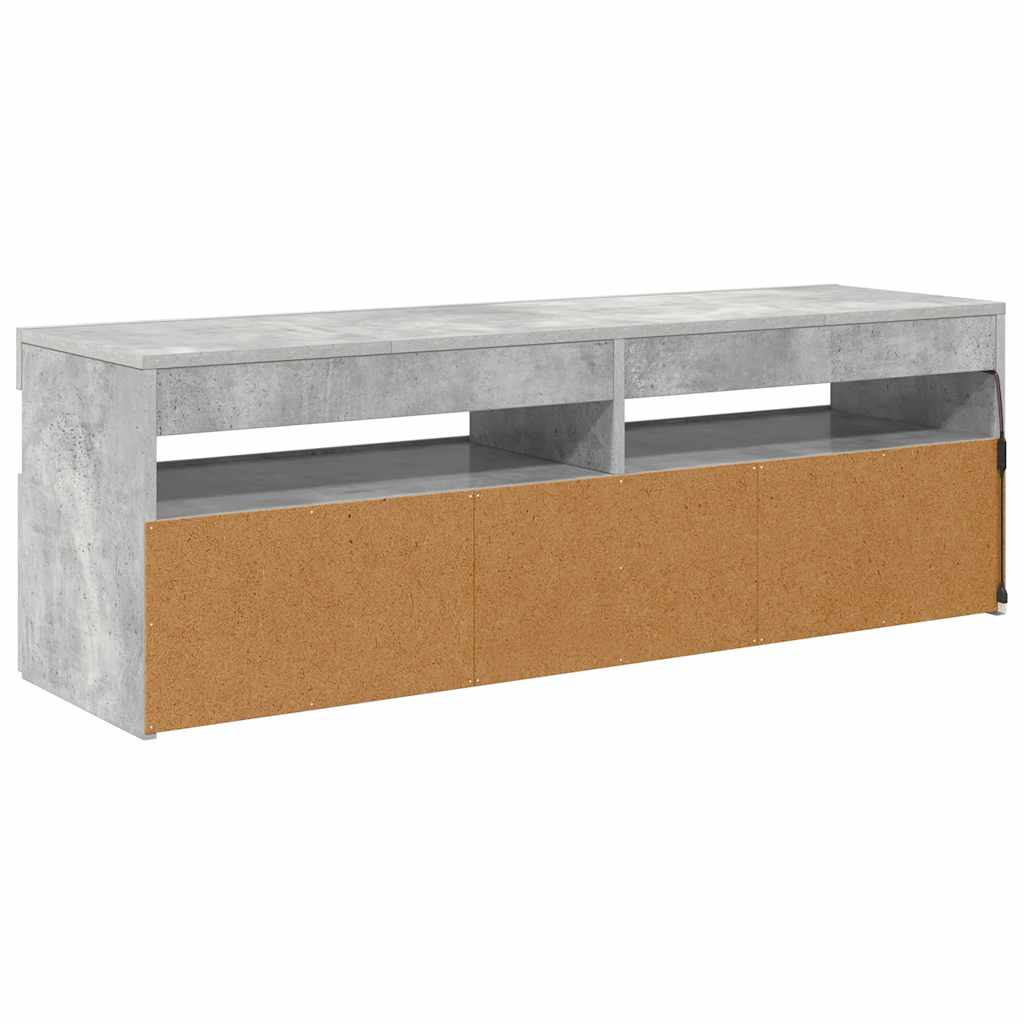 TV Cabinet with LED Lighting Concrete Grey 120 x 35 x 40 cm