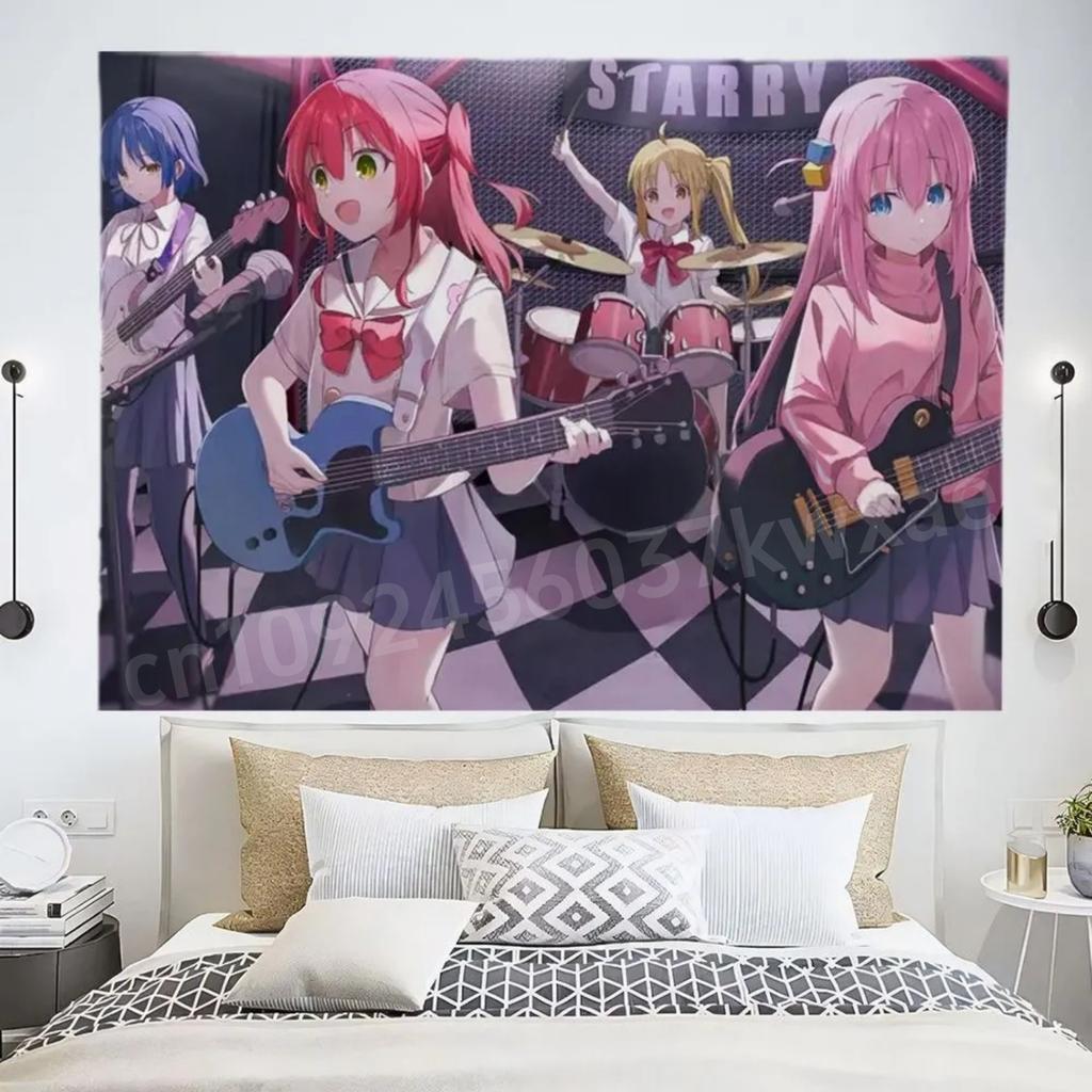 1PC the Japanese Anime Bocchi the Rock!  Hanging Tapestry  Background Cloth Decoration Bedroom Bedhead Dormitory Wall Tapestry