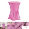 Față de masă metalică de cocktail Spandex Husă rotundă pentru masă pentru hotel, banchet, petrecere, decorațiune nuntă, bază rotundă cu patru picioare