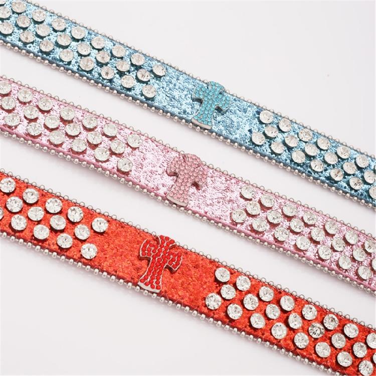 Sequins Waist Belt with Diamond Pin Buckle Adult Personality PU Waist Belts for Adult Costume Pants Adjustable Length