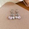 Girl sweet cool style ins love cherry pendant ear buckle sweet cute design earrings daily versatile accessories
