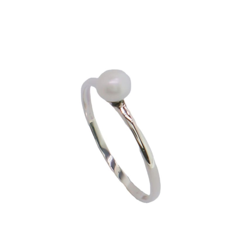 UNI.J [Cotidiano]Simple Pearl Silver Ring Ir273