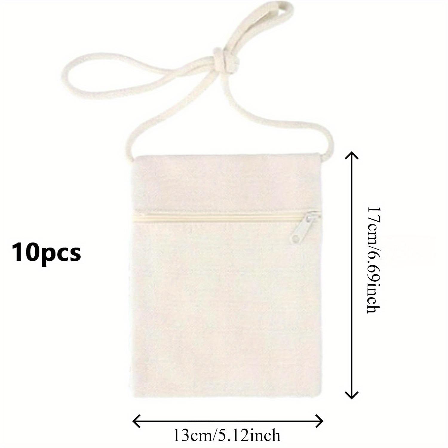 

10pcs Canvas Crossbody Bags, Storage Bag, for DIY Painting & Graffiti, Rectangular Shape, Christmas gift, New Year gift