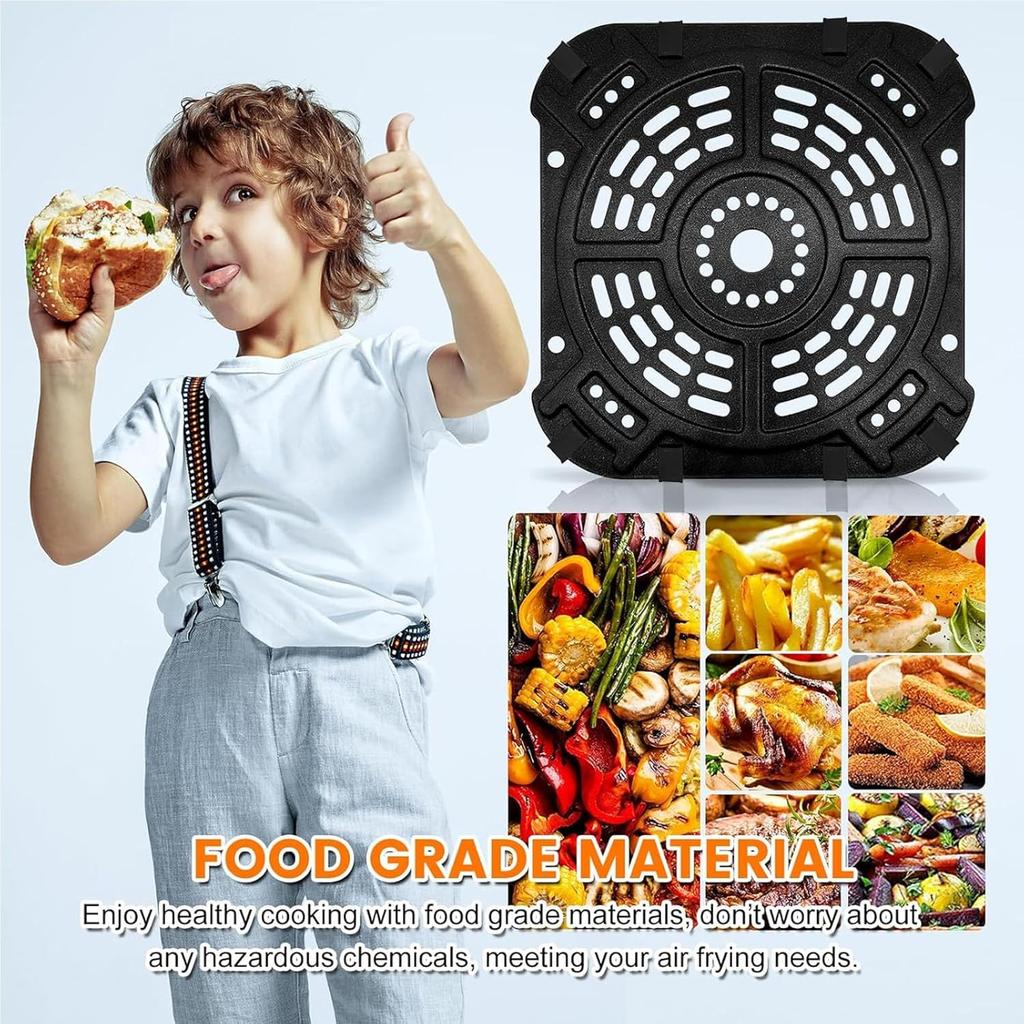 Air Fryer Grill Plate for Ninja AF181 Air Fryer Pro XL 6-in-1 6.5 QT, 8.5''×8.0'' Air Fryer Accessories Rack Tray Grill Pan Crisper Plate