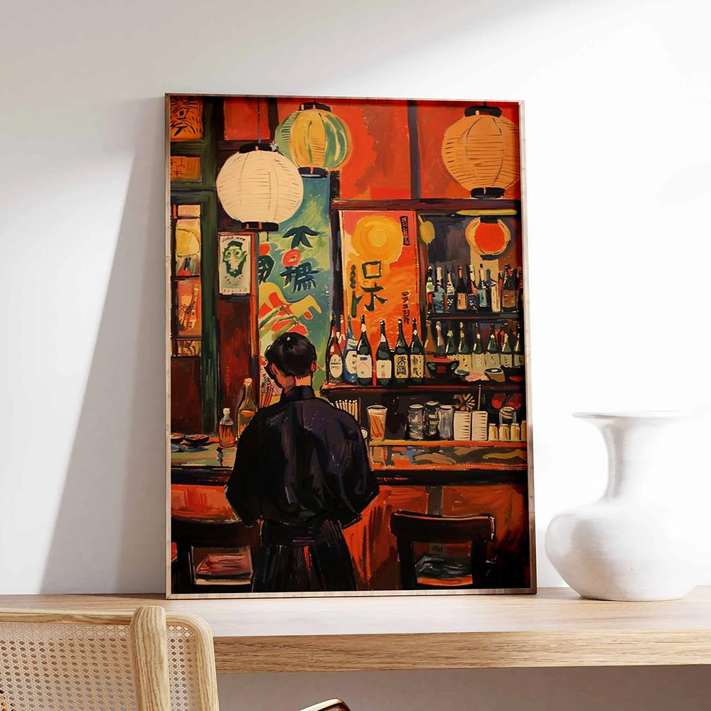 Retro Japanese Sushi Bar Poster Kitchen Food Posters and Picture Canvas Print Painting Dining Room Wall Decor Home Mural Cuadros