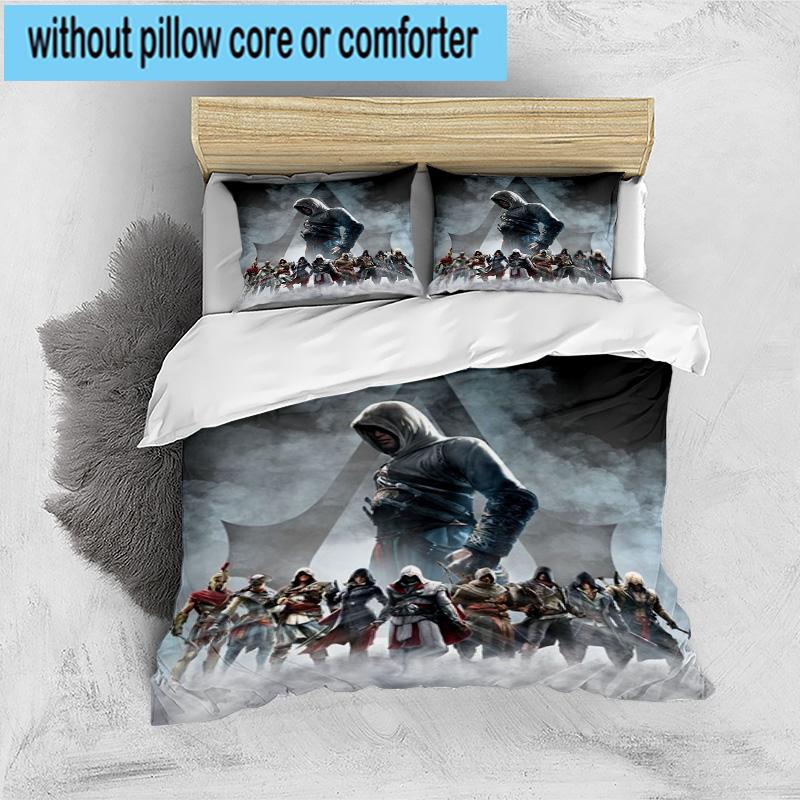 1PC Assass Warrior 3pcs Bedding,Including 1pc Duvet Cover And 2pcs Pillowcases Perfect for Christmas,Ideal for Bedroom, Dormitory