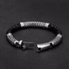 Stainless Steel Men Bracelet Retro Viking Leather Metal Bracelets Motorcycle Accessories Wholesale Fashion Charm Jewelry Gifts