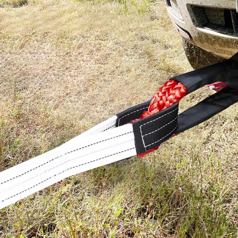 17ton 37400lbs Soft Shackle ATV UTV Tow Trailer Hook Winch Rope Knot Polyethylene Rescue Self-Rescue Refitting