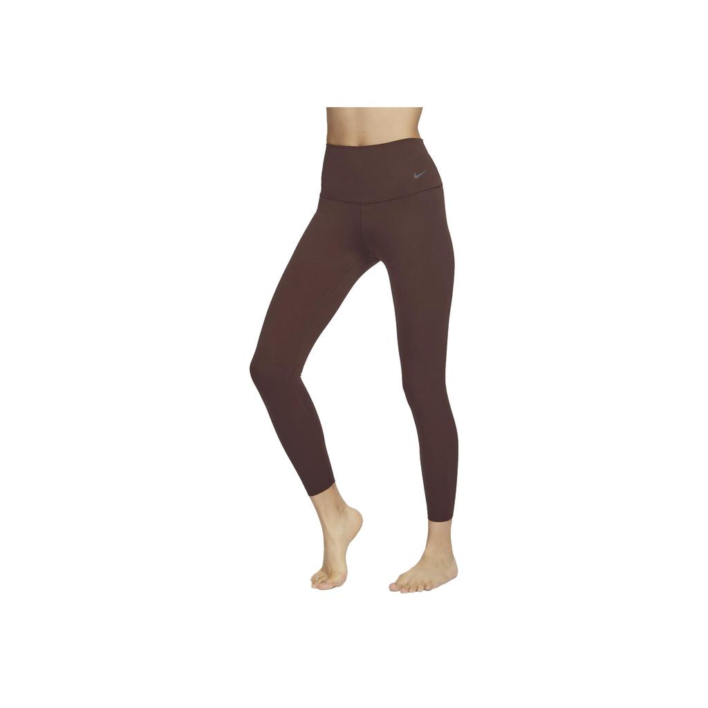 Nike Zenvy Series Solid Color Quick-Dry High-Waist Cropped Leggings Women Bottoms Brown DQ6016-227