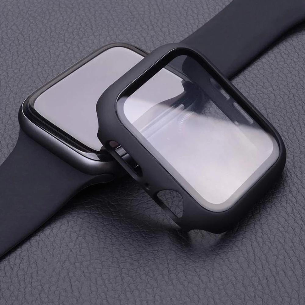 Screen Protector For Apple watch Case 9 8 7 6 5 4 3 SE iWatch 45mm 41mm 44mm 40mm 42mm Tempered Glass Film Hard PC Bumper