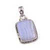 Natural Blue Lace Agate Gemstone Handmade 925 Solid Silver Pendant 1.25'' d0P51