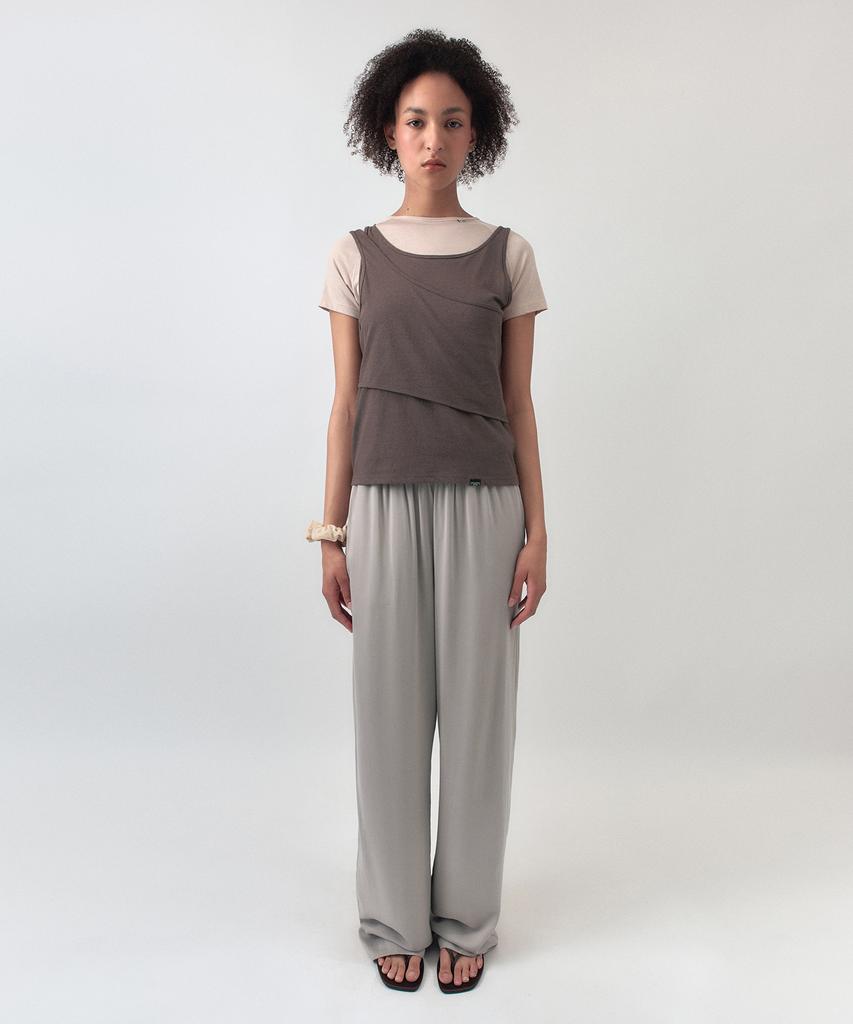 Simeteuligpeosenteu Cotton Linen Double Sleeveless / Brown