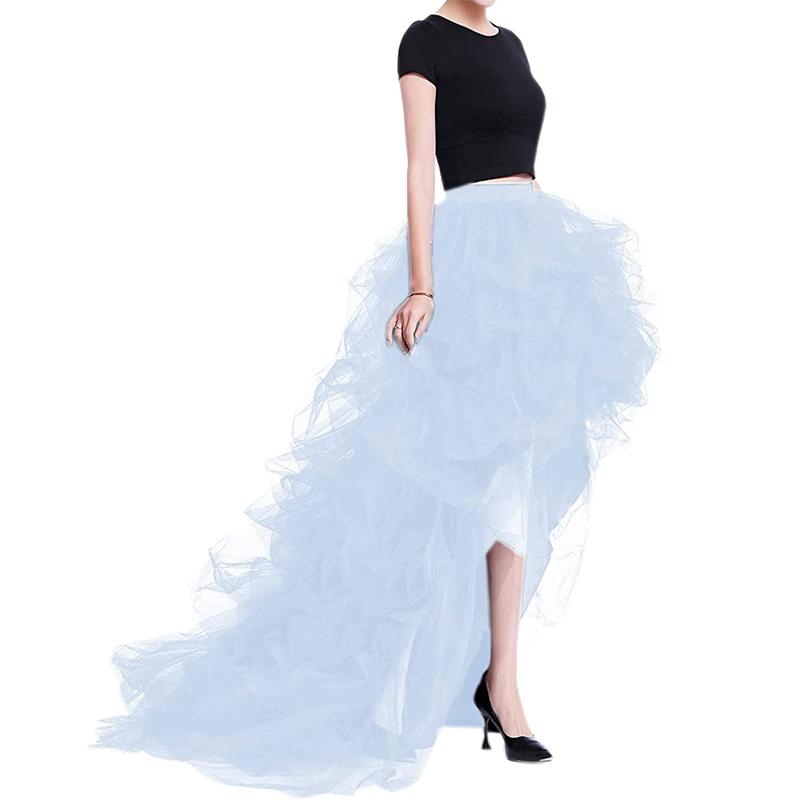 Women's High-waisted Elastic Waistband Casual Mesh Puff Skirt