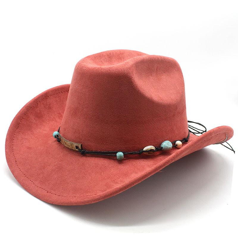Ethnic Style Western Cowboy Hat With Large Brim For Outdoor Sunshade And Breathability