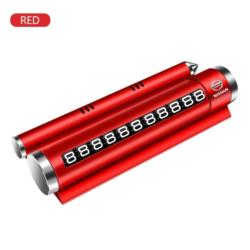 Car Temporary Parking Card Rotate Phone Number Plate Aluminum Stickers For Nissan X-trail Almera Qashqai Tiida Auto Accessories