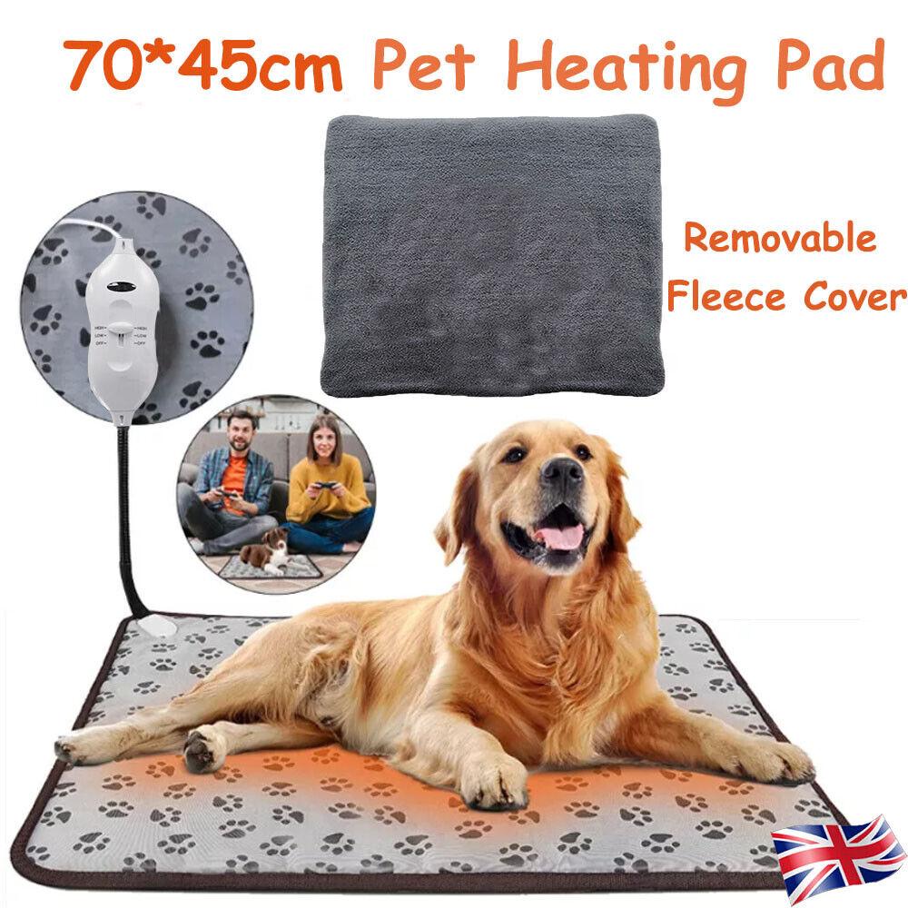 Pet Heating Pad Cat Dog Electric Heat Mat Heated Bed 70*45cm Oxford Cloth Leather 3 Gears Temperature Adjustment 1.5m Power