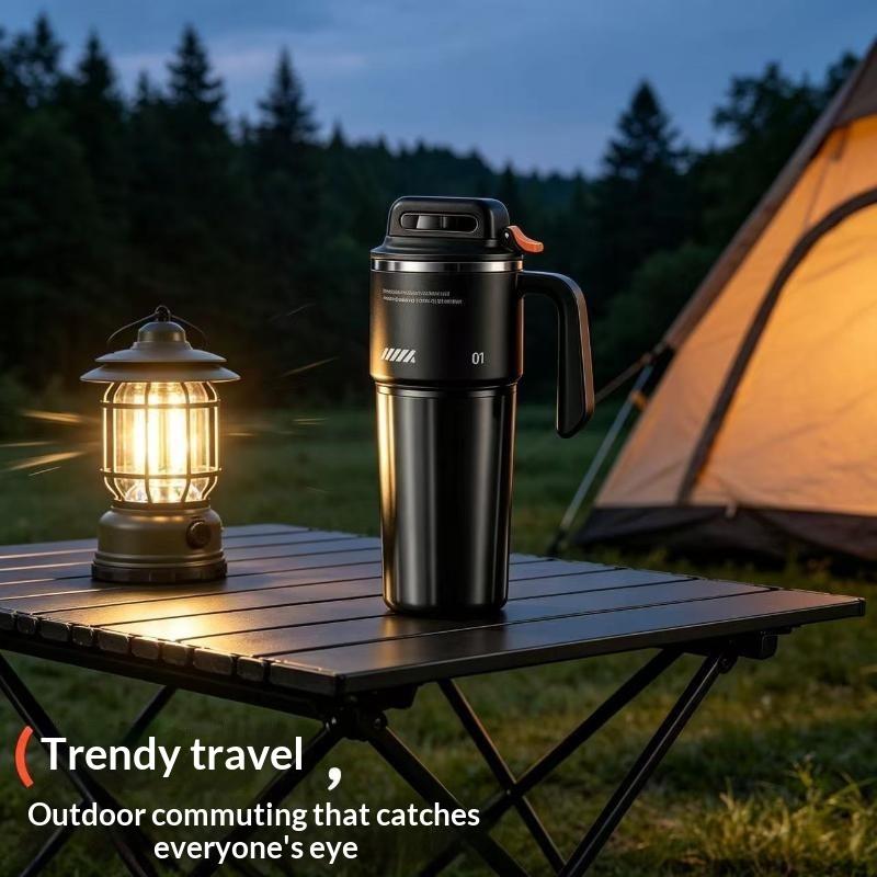 Stainless Steel Car Tumbler 1000Ml Double Drink Insulated Water Bottle With Handle For Driving Camping Outdoor Daily Use