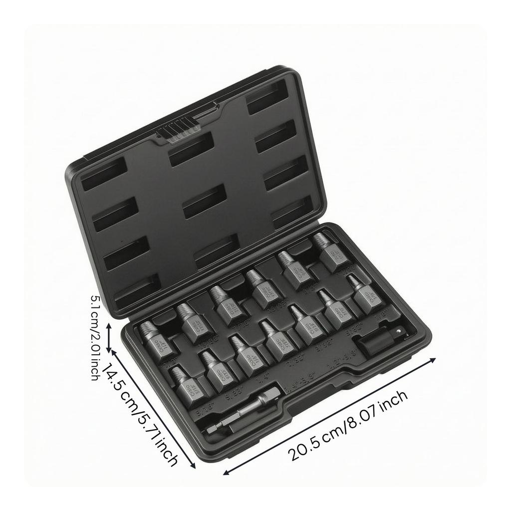 15 Pieces Damaged Screw Extractor Alloy Steel Tool Hexagonal for Diyers
