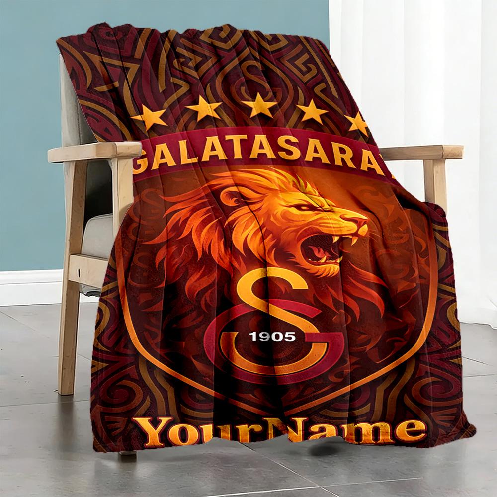 Galatasaray Personalized Name Blanket Gift Personalized Blanket Durable Comfort Throw For Livingroom Couch Office Living Room Four Seasons Universal