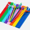 Tube Black Home Disposable Wedding Decor Long Flexible Fruit Juice Straws Plastic Party 100pcs