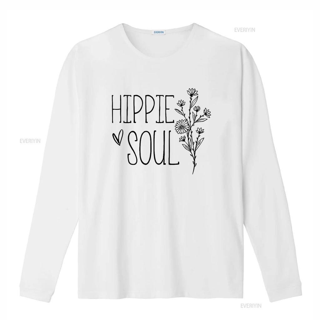 Hippie Soul Vintage Floral Flowers Free Spirited S Trendy Womens T Shirt Stylish Perfect for Summer Vintage Washed
