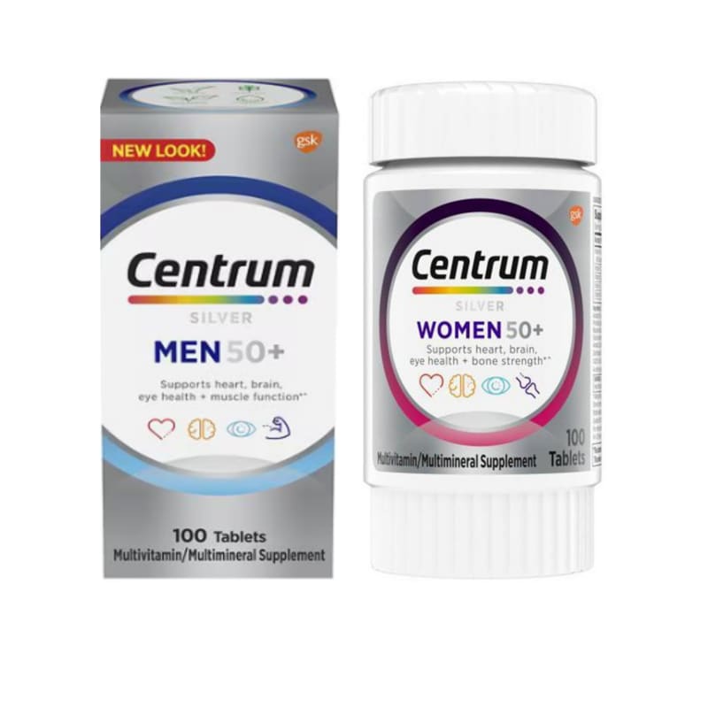 

Centrum Silver Multivitamin for Women + Men 50+, 200 Tablets (100 Tablets + 100 Tablets)