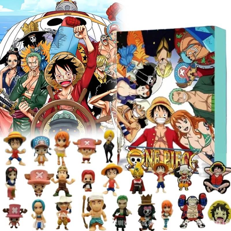 Charming One Piece Luffy Pvc Figurine Blind Box Advent Calendar Gift For Kids