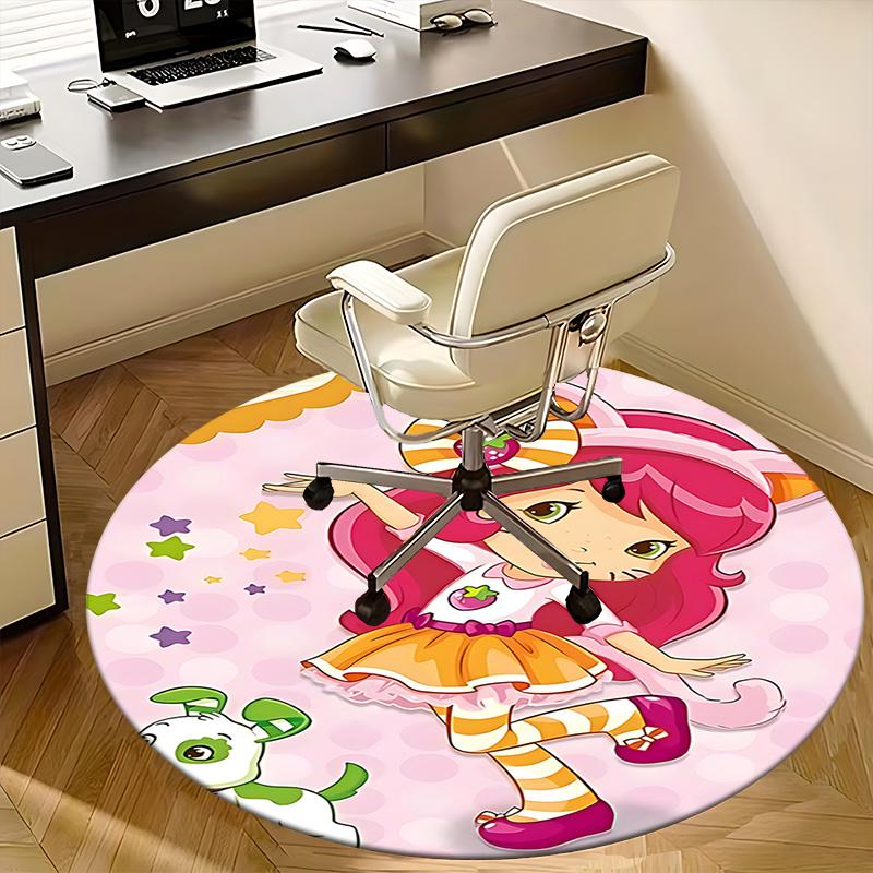 Strawberry Shortcake Chair Mat - Round Carpet for Home Decor, Sofa Rug