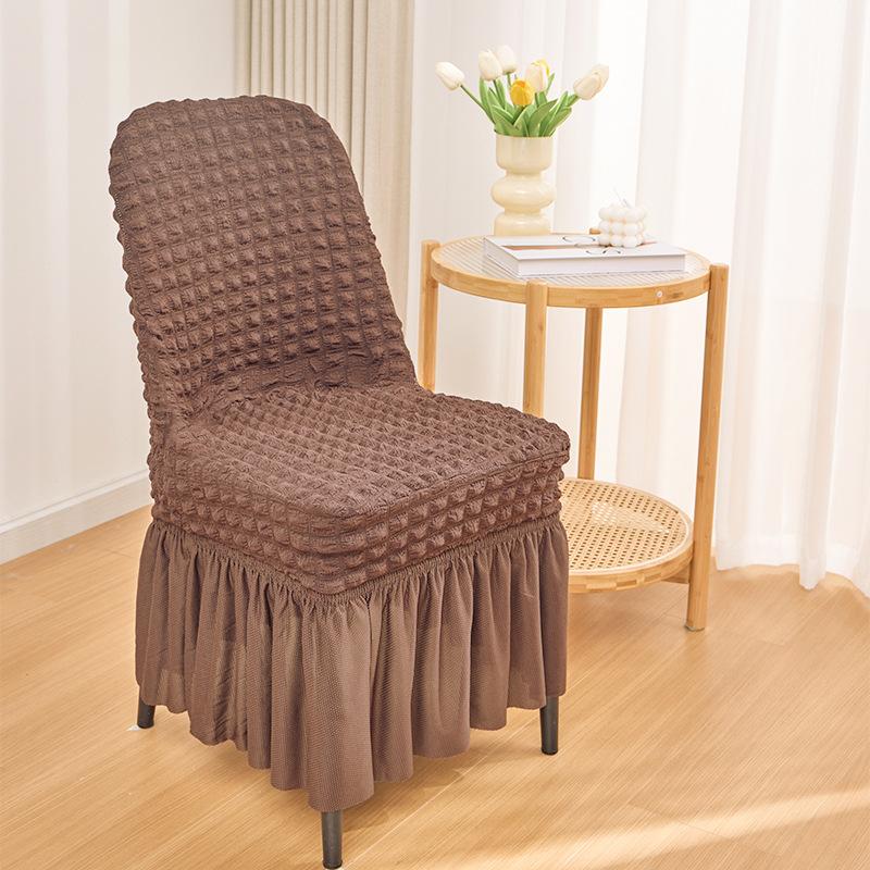 

Household Thickened Three-dimensional Bubble Yarn Curved Chair Cover Elastic Simple Lace Skirt Dining Table Chair Cover 44*40*40 cm