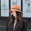 Solid Color Wool Bow Visor, Bucket Hat, Autumn and Winter Face Small Plush Warm Women's Hat Versatile