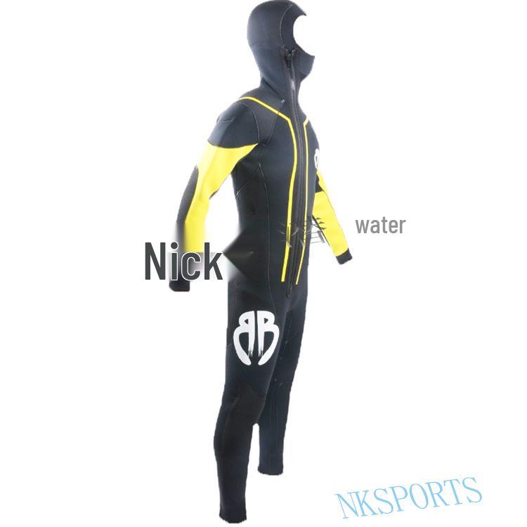 7mm Jednoczęściowy Neoprenowy Kombinezon Nurkowy z Kapturem do Spearfishing