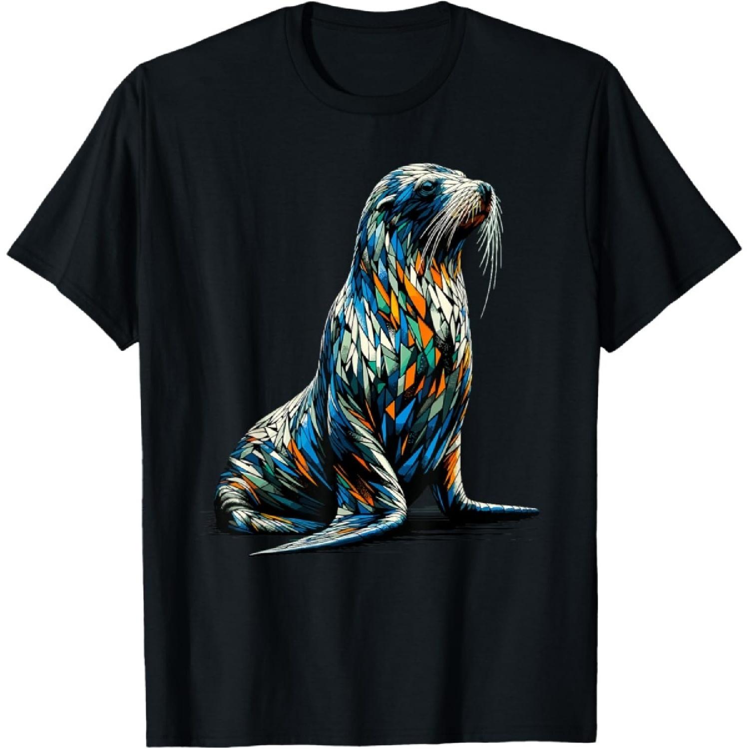 

Polygon Art Sea Lion Sea Lions T-Shirt XXXXXL чорний