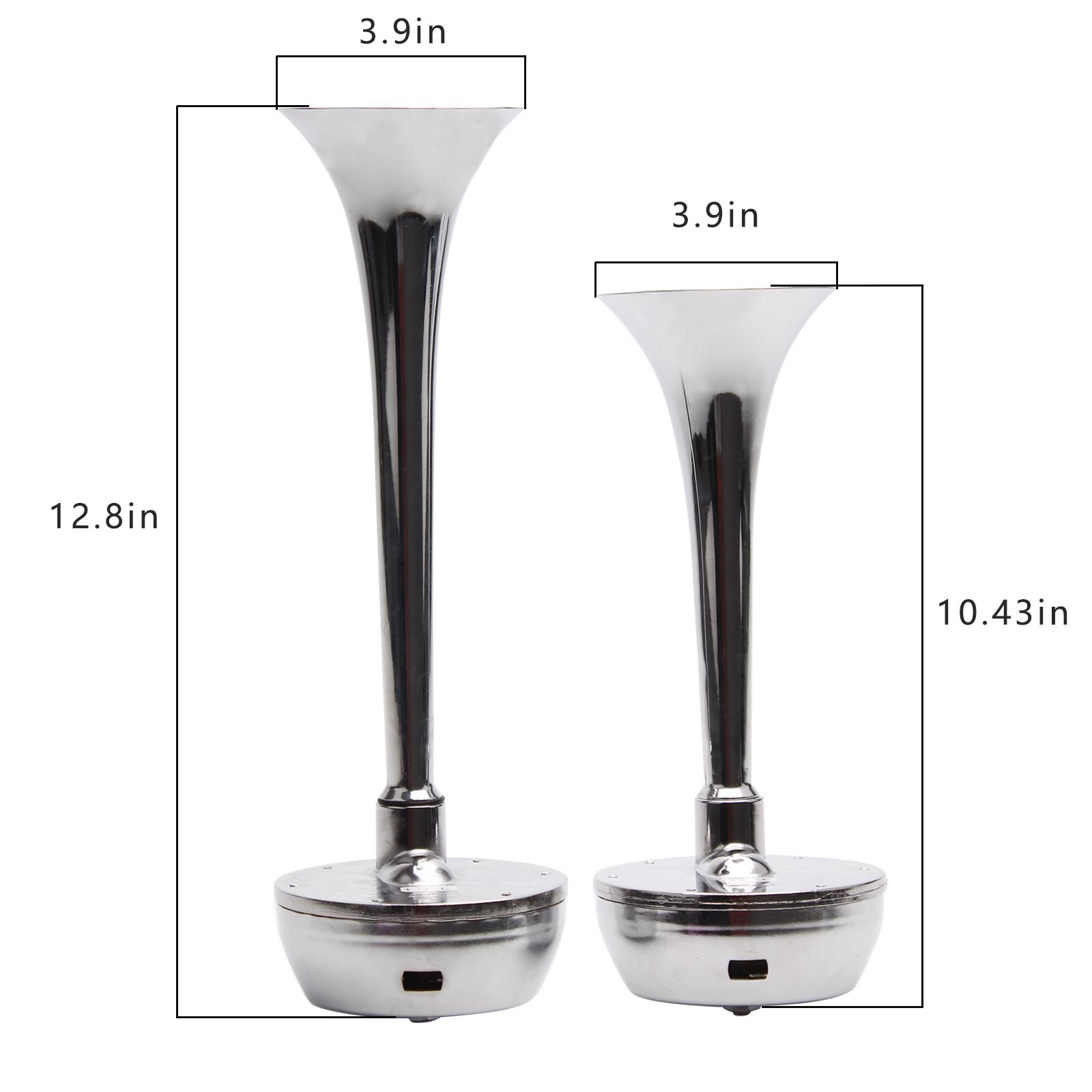 FARBIN 12V Super Loud Marine Boat Metal Dual Trumpet Electric Horn For Ship Sailboat Yacht Car Trucks Car Accessory Suit 1Pair
