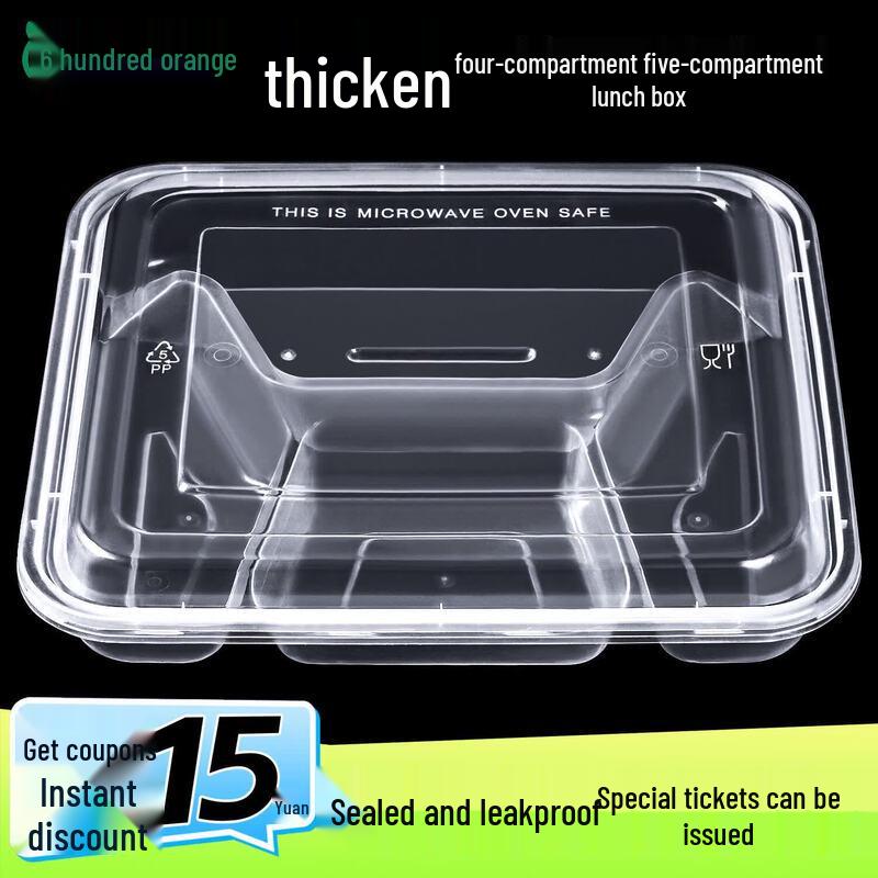 Caja de almuerzo para llevar Qīwēi desechable con múltiples compartimentos