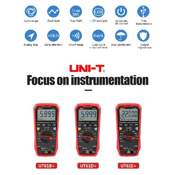 UNI-T UT61E+ UT61D+ UT61B+ UT33A UT33B UT33C UT33D Plus Profesyonel Dijital Multimetreler True RMS Otomotiv Multimetresi